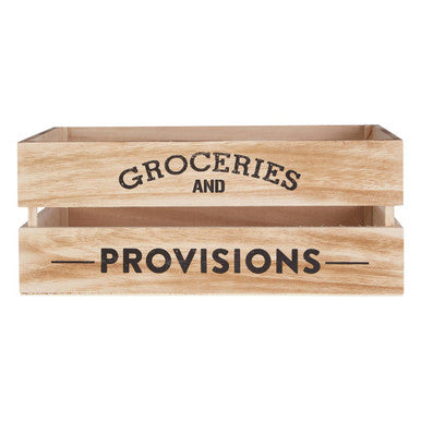 Naresso Natural Wood Groceries And Provisions Crate