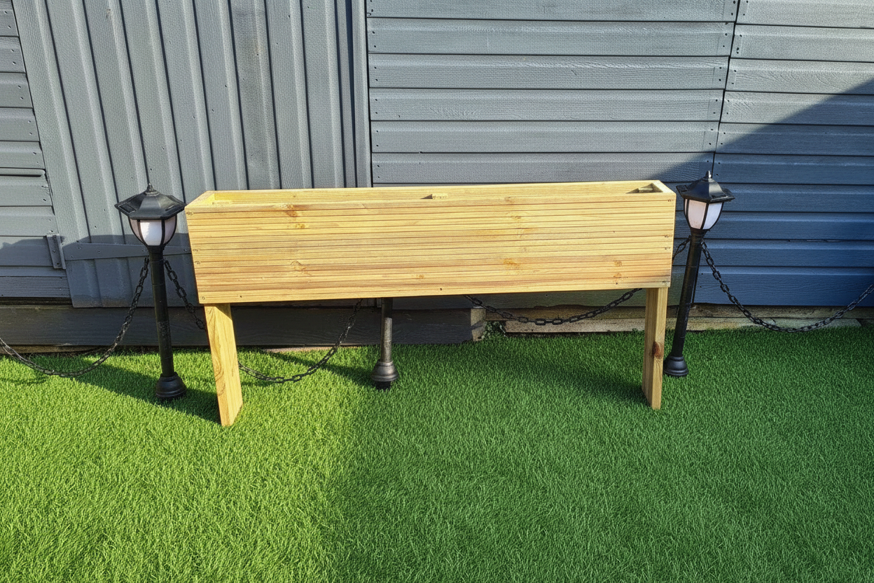 Extra Deep Raised wooden decking planter