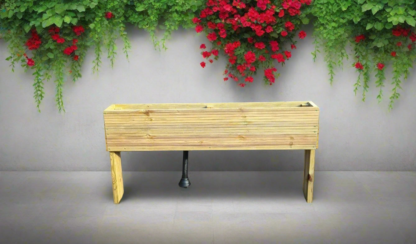 Extra deep 60cm high Raised wooden decking planter - Summer Wooden Planters