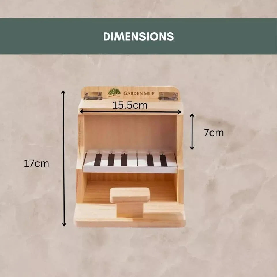 Hanging Wooden Bird Feeder Piano Novelty Feeding Station Wooden Bird Feeder