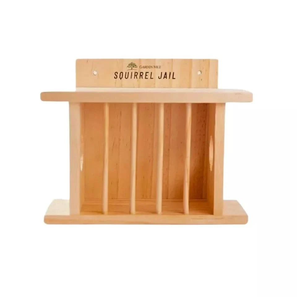 Hanging Wooden Bird Squirrel Feeder Wildlife Jail Feeding Station Bird Feeder