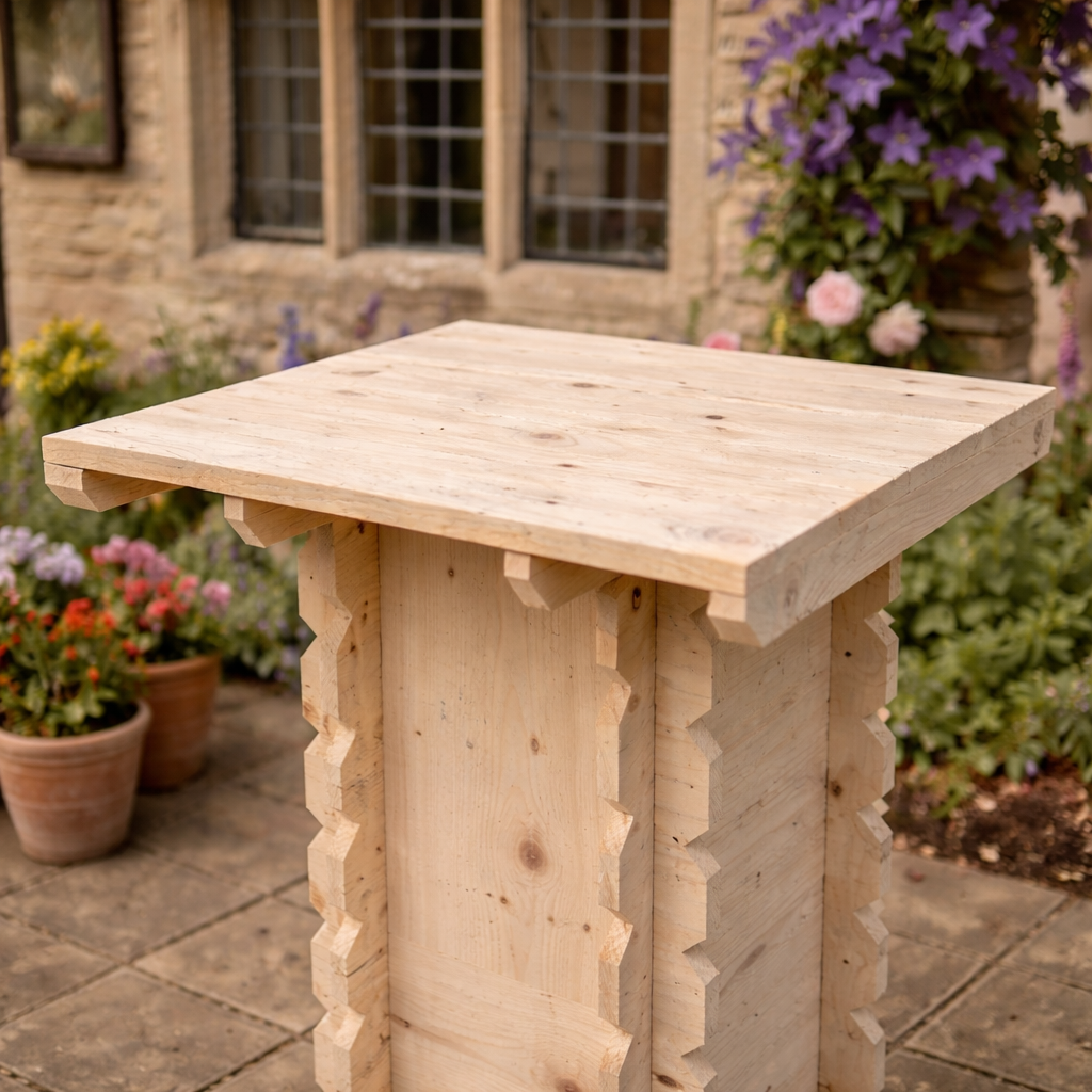 Wooden Interlock Bar Table