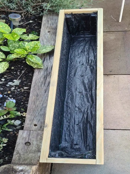 120cm long single tier wooden decking planter - Summer Wooden Planters