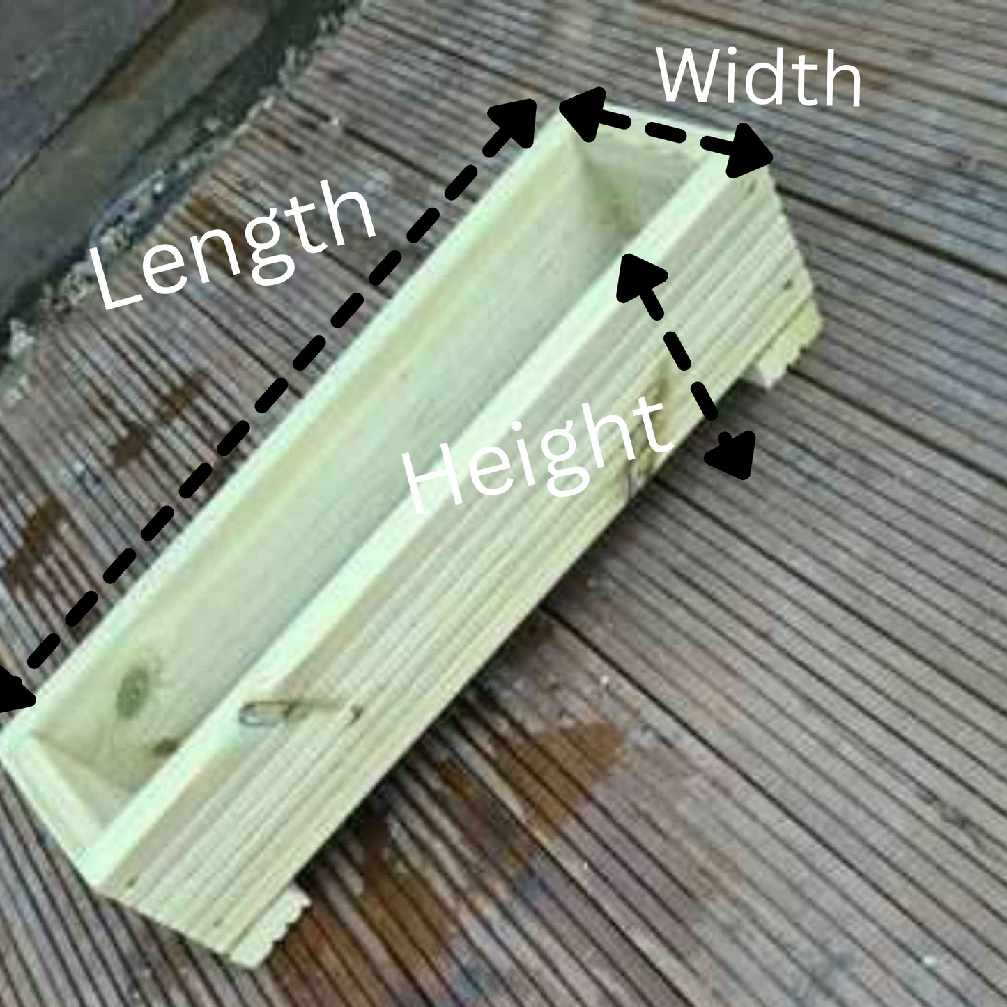 60cm Rustic Wooden Planter box planter