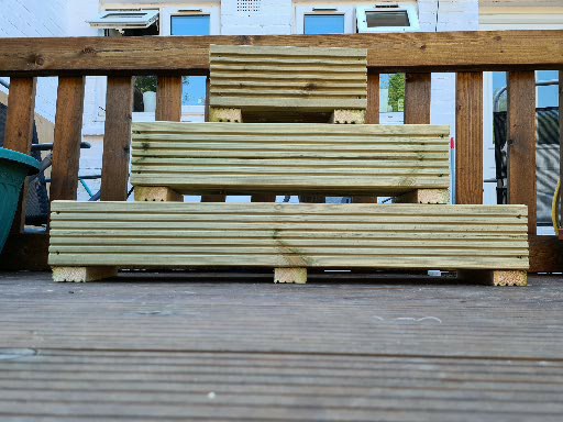 22cm Wide Wooden Decking Planters