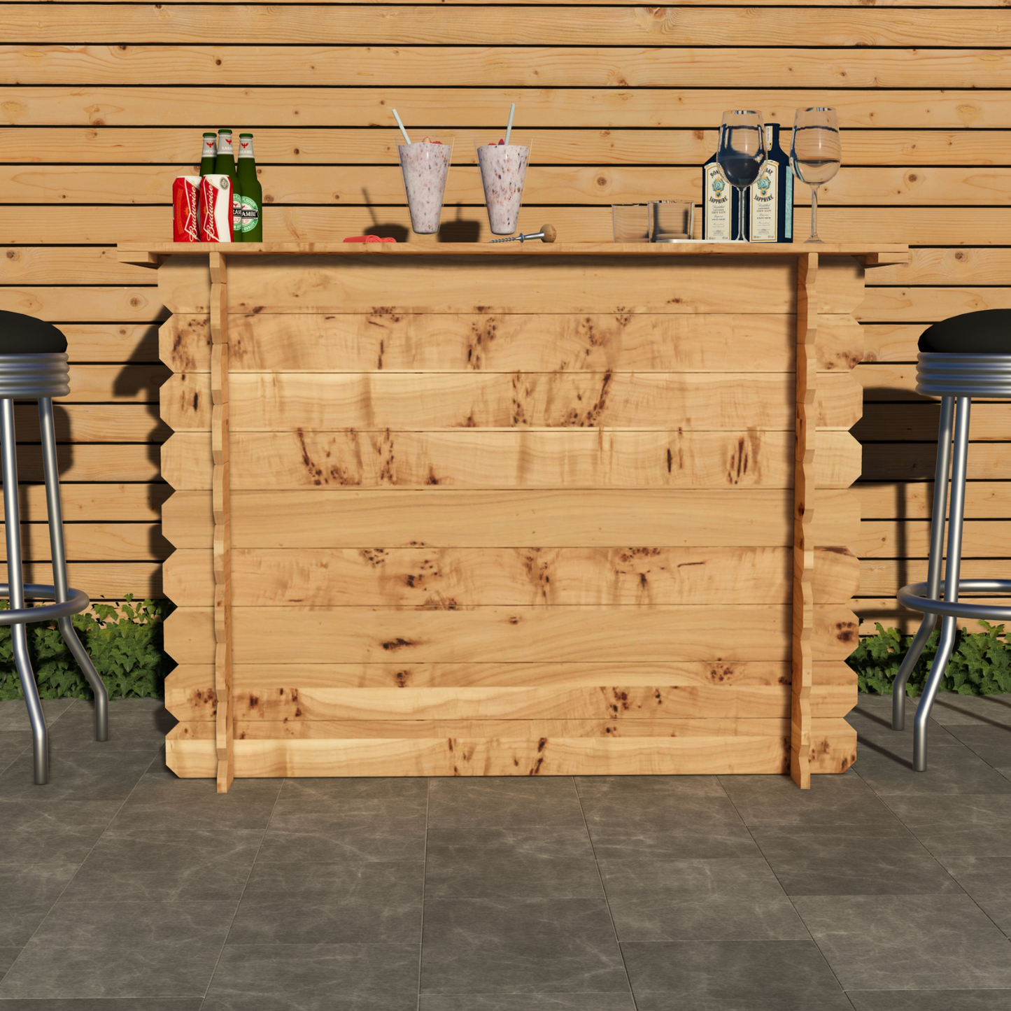 Rustic Wooden Interlock Bar