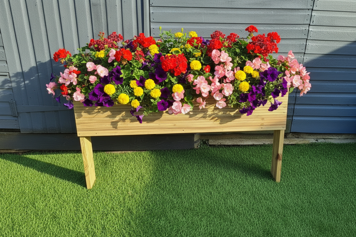 Extra Deep Raised wooden decking planter