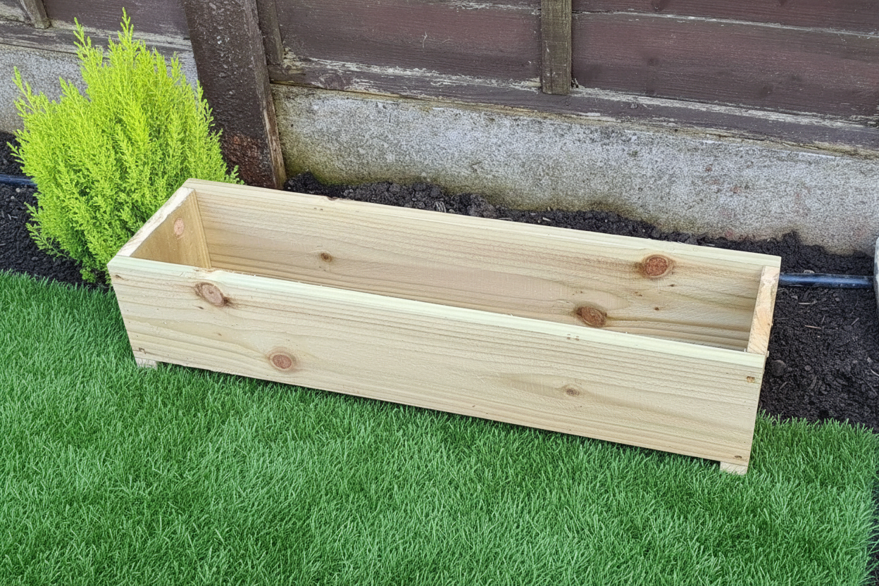 Rustic wooden garden planters 22cm wide
