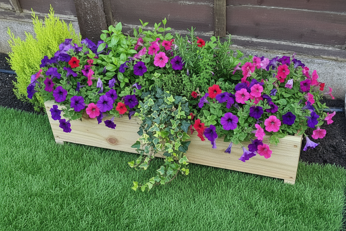 Handmade rustic wooden garden planter – Summer Wooden Planters