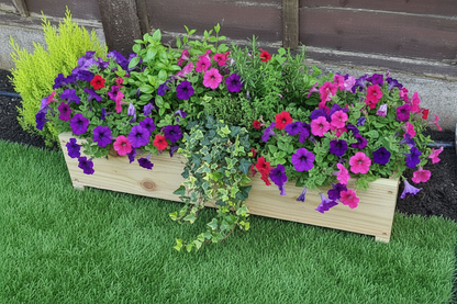 Rustic wooden garden planters 22cm wide
