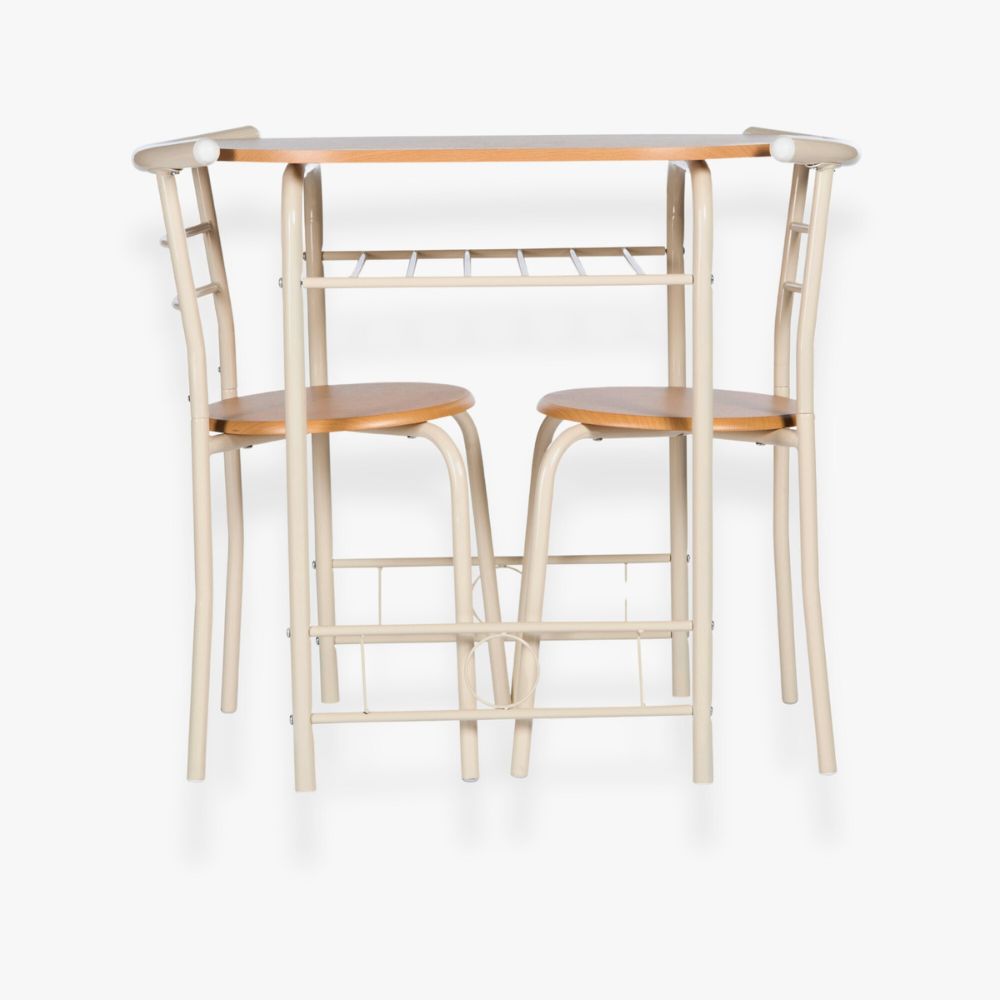 Stylish 2-Seater Compact Dining Set with Storage Shelf – Ideal for Small Spaces Dining