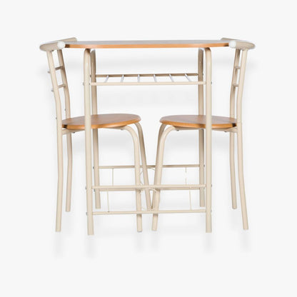Stylish 2-Seater Compact Dining Set with Storage Shelf – Ideal for Small Spaces Dining