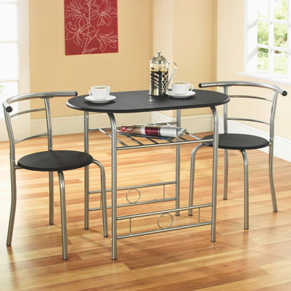 Stylish 2-Seater Compact Dining Set with Storage Shelf – Ideal for Small Spaces Dining