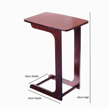 Compact C-Shaped Sofa Side Table in Mahogany or Oak – Stylish & Versatile Design Side Table