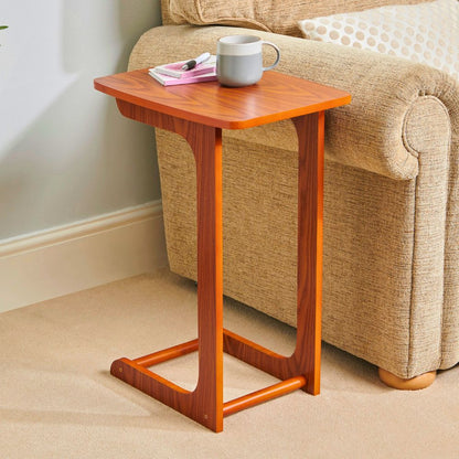 Compact C-Shaped Sofa Side Table in Mahogany or Oak – Stylish & Versatile Design Side Table Oak