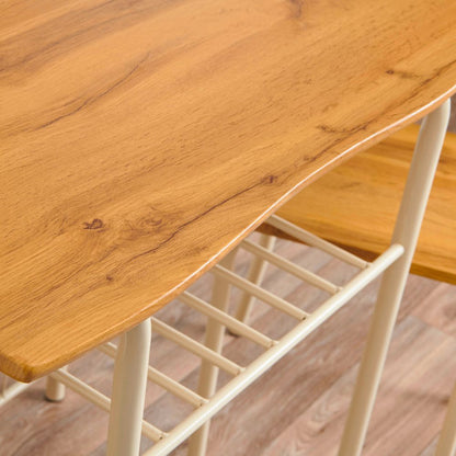 Greenhurst Live Edge Compact Dining Set Oak Top Black and Buttermilk Frame Dining