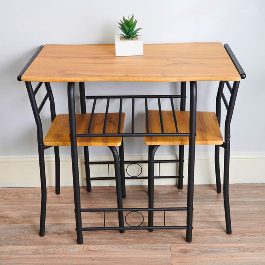 Greenhurst Live Edge Compact Dining Set Oak Top Black and Buttermilk Frame Dining Black