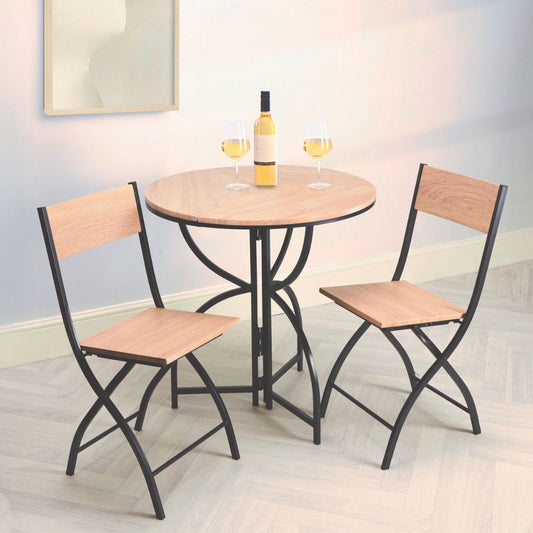Folding Bistro Table and Chairs Set – Space-Saving Dining Solution for 2 Dining
