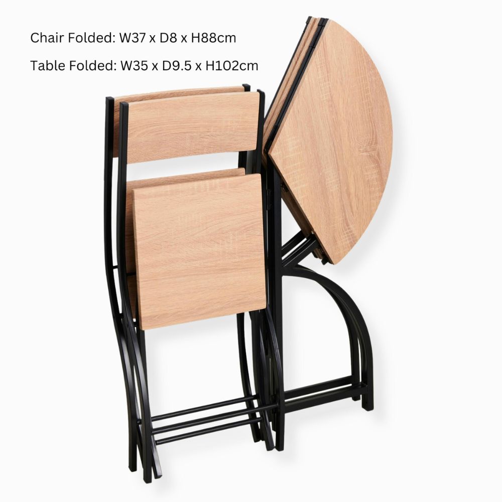 Folding Bistro Table and Chairs Set – Space-Saving Dining Solution for 2 Dining