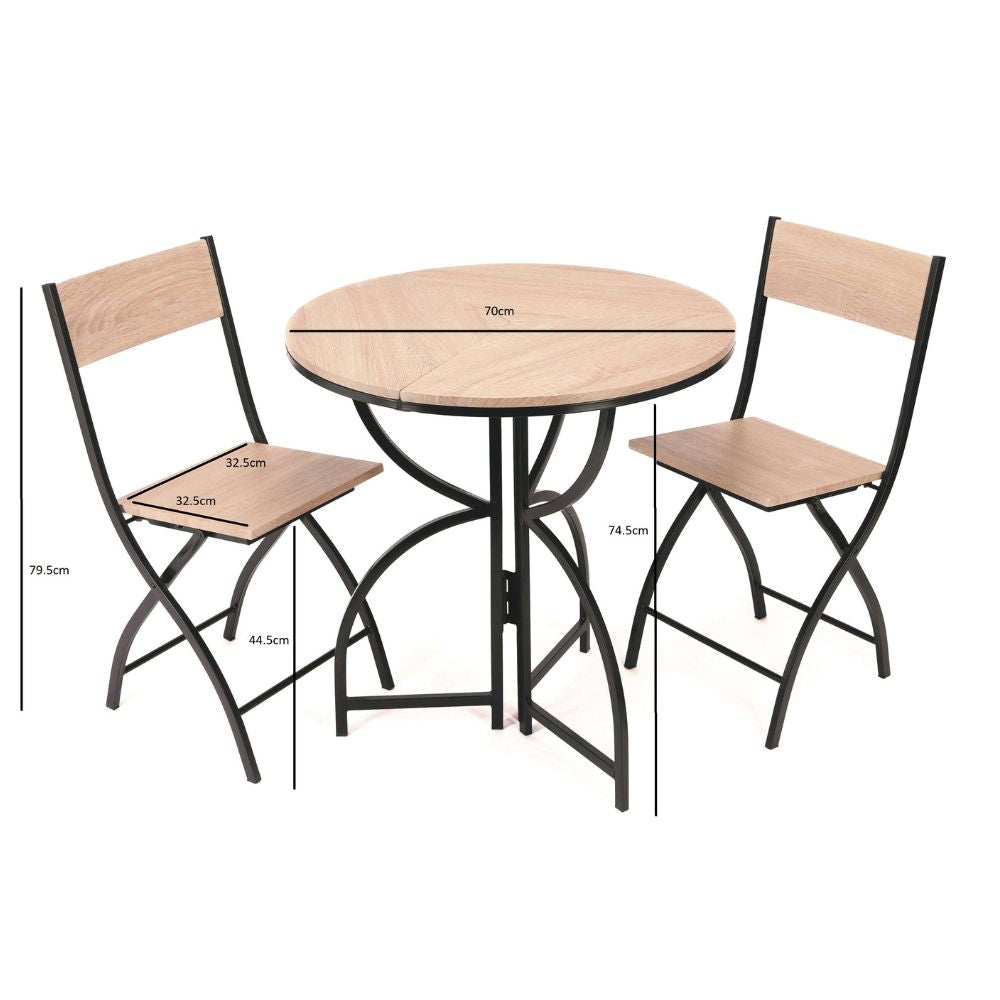 Folding Bistro Table and Chairs Set – Space-Saving Dining Solution for 2 Dining