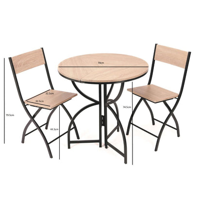 Folding Bistro Table and Chairs Set – Space-Saving Dining Solution for 2 Dining