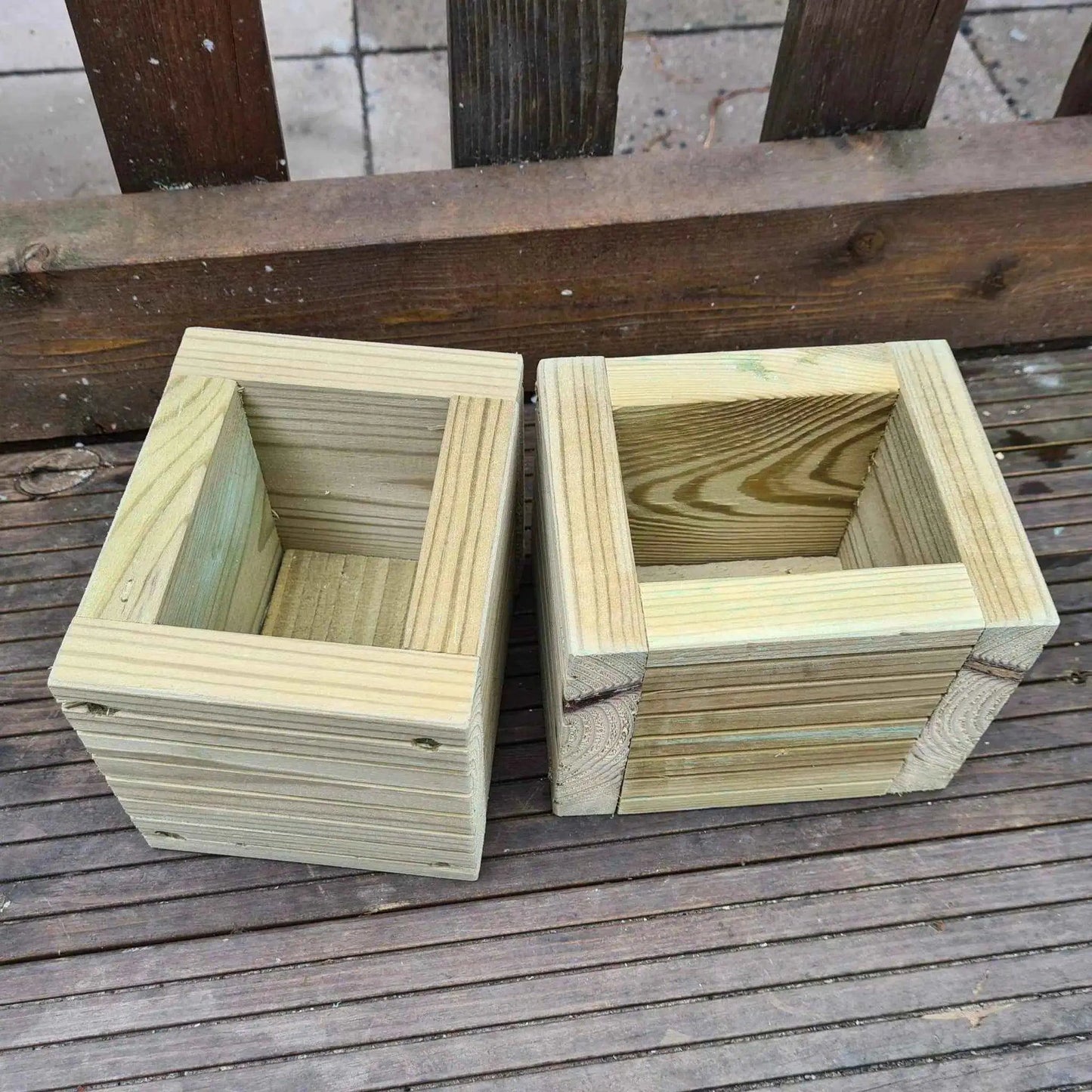 Wooden Decking herb planter boxes pack of 3 - Summer Wooden Planters