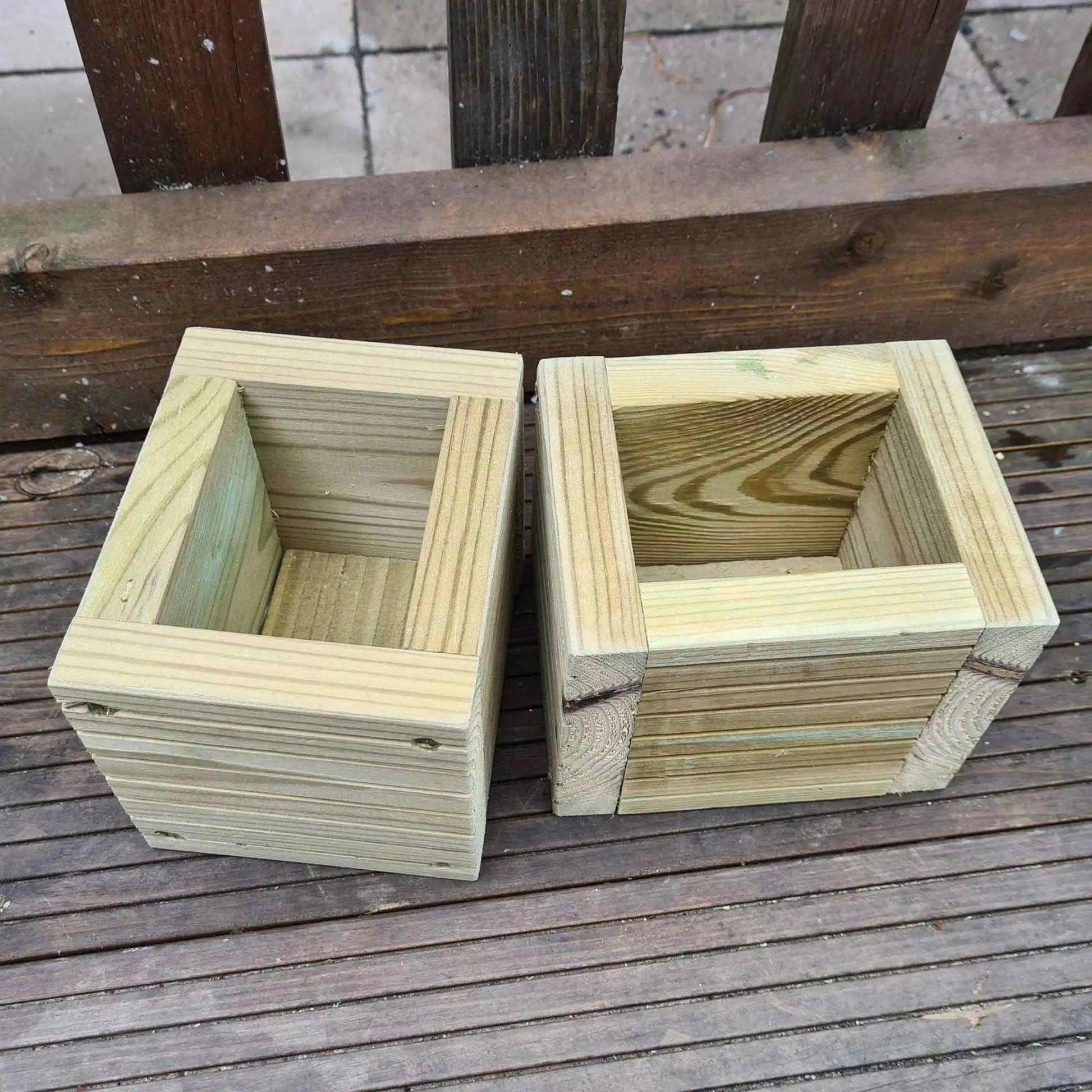 Wooden Decking herb planter boxes pack of 3 - Summer Wooden Planters