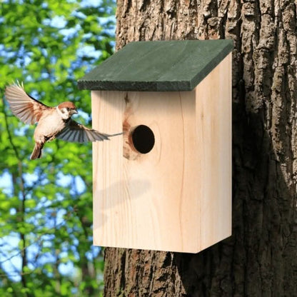 Wooden Bird Nesting Box 30mm Entrance Hole Garden Bird House